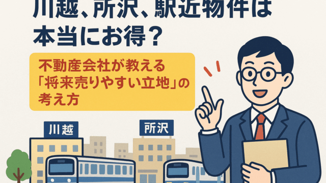 川越市　売りやすい立地　　不動産　土地　駅近物件