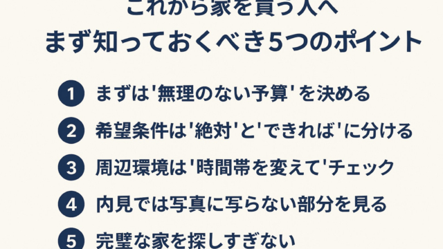 🏘️【これから家を買う人へ】まず知っておくべき5つのポイント💡