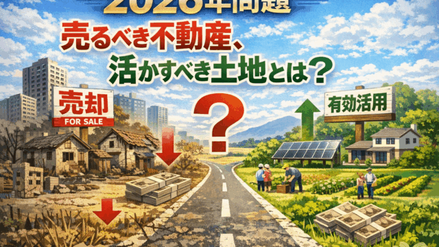 【2026年問題】🏠「売るべき不動産」「活かすべき土地」とは？