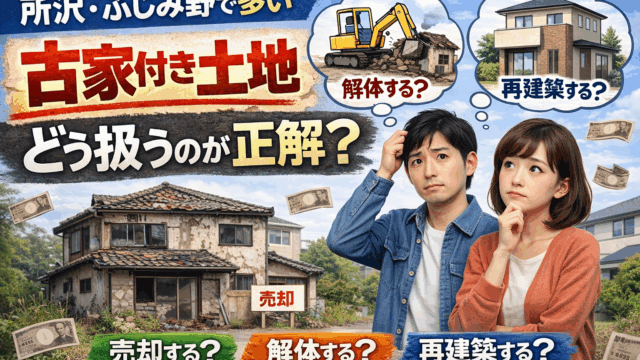 古屋付土地 所沢市 不動産 ふじみ野市 不動産 古家付土地 売却 空き家 売却 不動産 相談 土地 売り方 所沢 古家付土地 ふじみ野 古家付土地 川越 不動産会社 埼玉 不動産 解体する?しない? そのまま売る 失敗しない売却 空き家問題